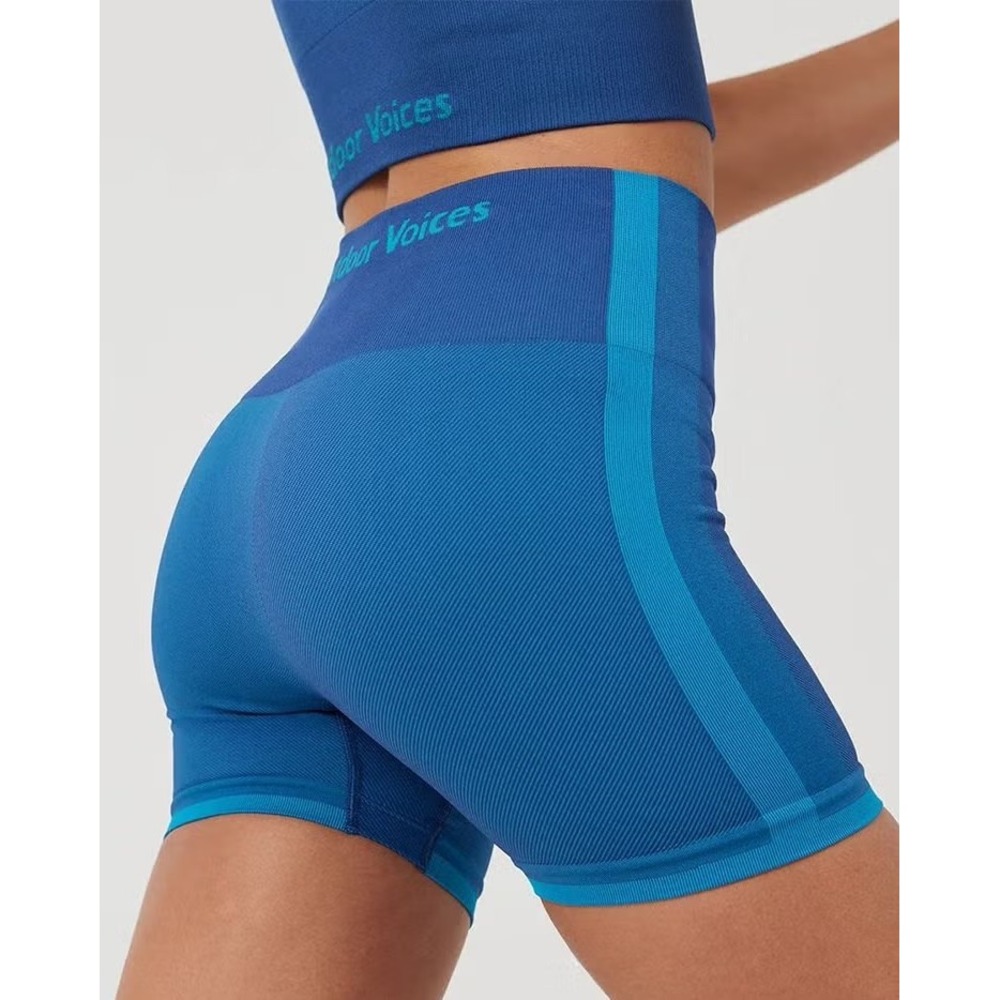 Outdoor‎ Voices Seamless 4.5 Inch Short gym Blue yoga biker stretch Athletic